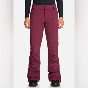ROXY Women's CREEK Snow Pants - PSF0 - Small - NWOT Wine Burgundy dryflight tech